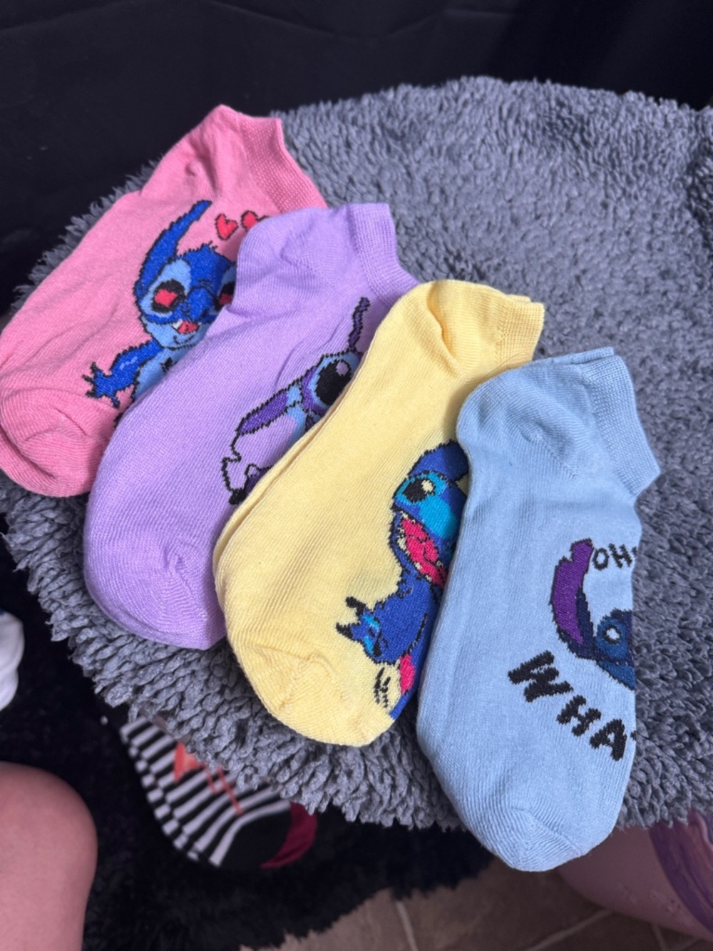 Cute Stitch Low-Cut Socks - Pink, Lavender, Yellow, Light Blue
